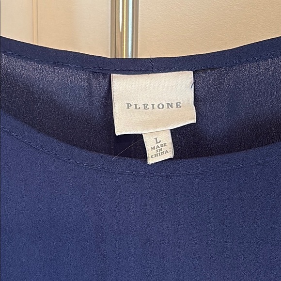 Pleione Blue Ruffled Bell Sleeve Blouse - Picture 2 of 3